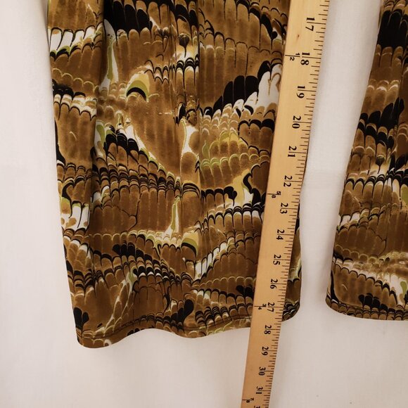 24/7 Comfort Green Multicolor Pattern Straight Wide Leg Stretchy Pants Size XL - Picture 4 of 12